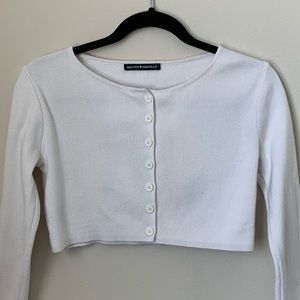 Cream Brandy Melville Cardigan / Crop Top